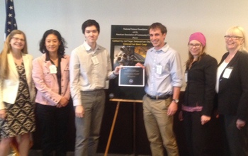 NSF's Susan Singer (far left) with the first place Red Fox Team from Red Rocks Community College.